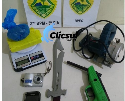 Em rápida ação Polícia prende autor dos disparos de arma de fogo e ainda apreende drogas