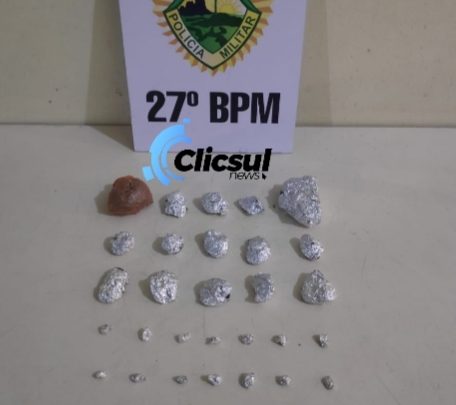 Drogas encontradas  com adolescentes em abordagem