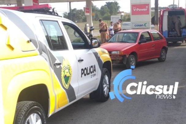 Motociclista fica ferido em colisão com automóvel em São Mateus do Sul