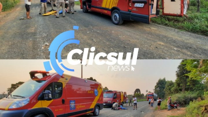 Bombeiros atendem grave acidente envolvendo moto X bike, atropelamento e queda na mesma hora