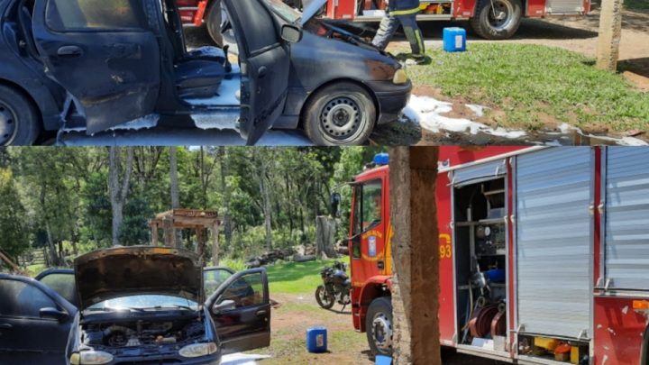 Bombeiros controlam incêndio em veículo na comunidade do Emboque