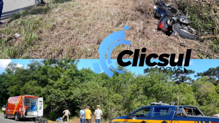 Acidente na BR 476 envolvendo motocicleta e automóvel