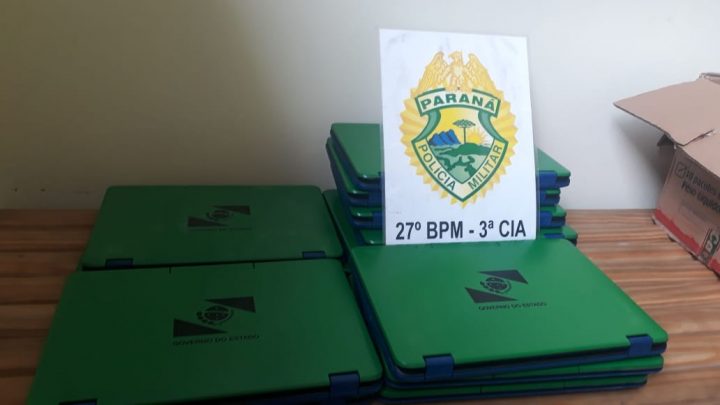 Colégio do Turvo é arrombado e produtos são furtados em São Mateus do Sul e PM recupera notebooks