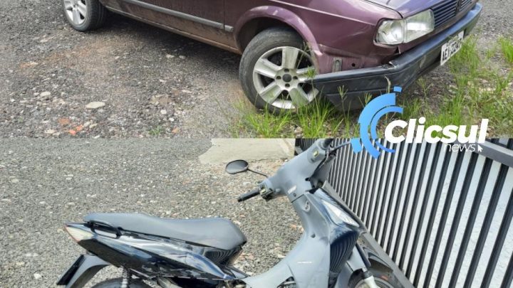 Bombeiros e PM atendem acidente envolvendo moto no centro de São Mateus do Sul