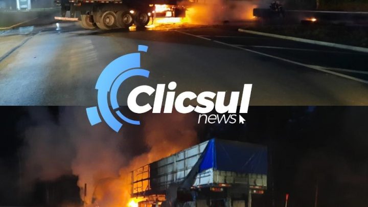 Grave acidente com incêndio na BR 476 em São Mateus do Sul