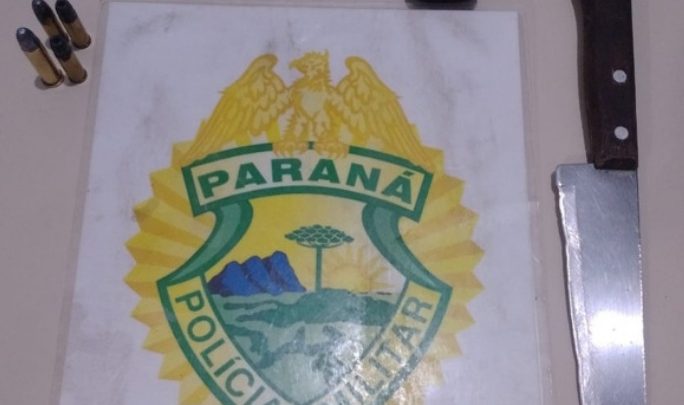 RPA prende homem após ameaçar esposa com faca e ainda localiza arma de fogo em Antônio Olinto