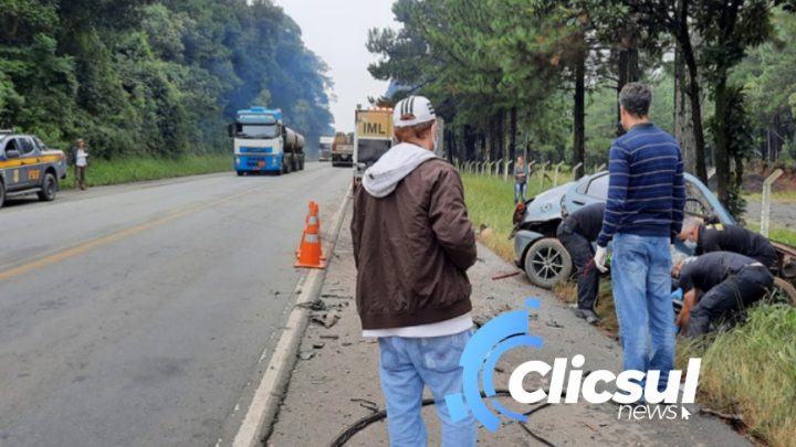 Foram identificados os dois rapazes do acidente na BR 476