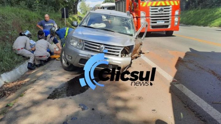 Um cidente grave foi atendido na BR 476 na tarde desta quinta-feira