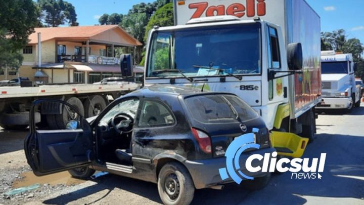 Bombeiros e PRF atendem acidente na BR 476 em São Mateus do Sul