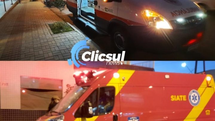 Bombeiros e Samu atendem ocorrência de problema clínico no centro de São Mateus do Sul