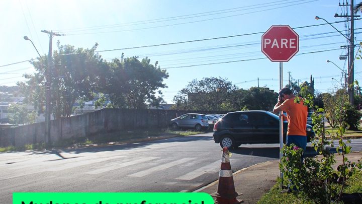 Mudança de preferencial de circulação de trânsito em São Mateus do Sul