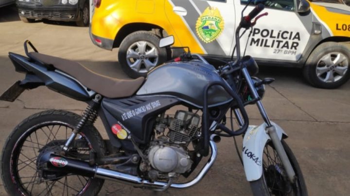 Polícia Militar recupera motocicleta furtada e prende condutor