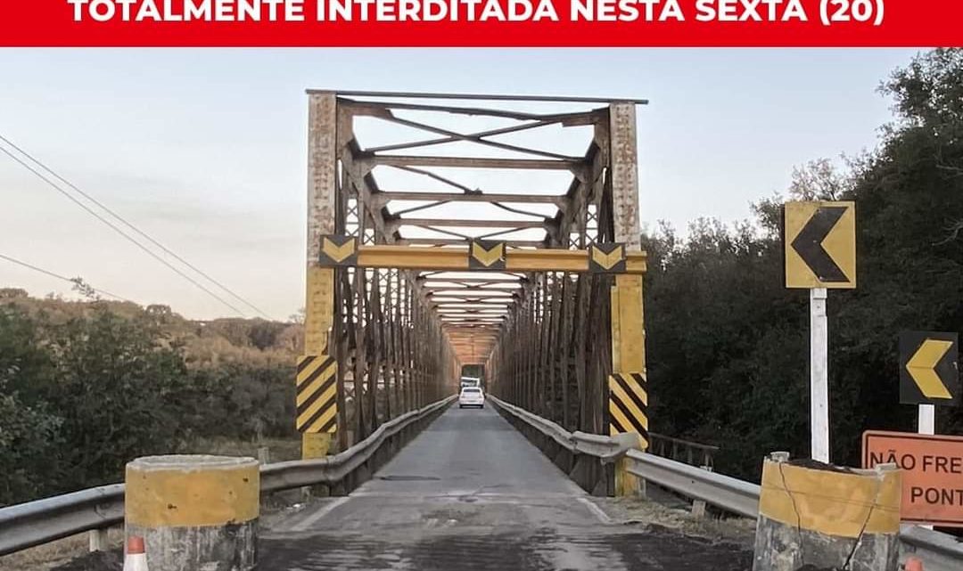 A ponte do Rio da Várzea entre Lapa e Campo Tenente será totalmente interditada