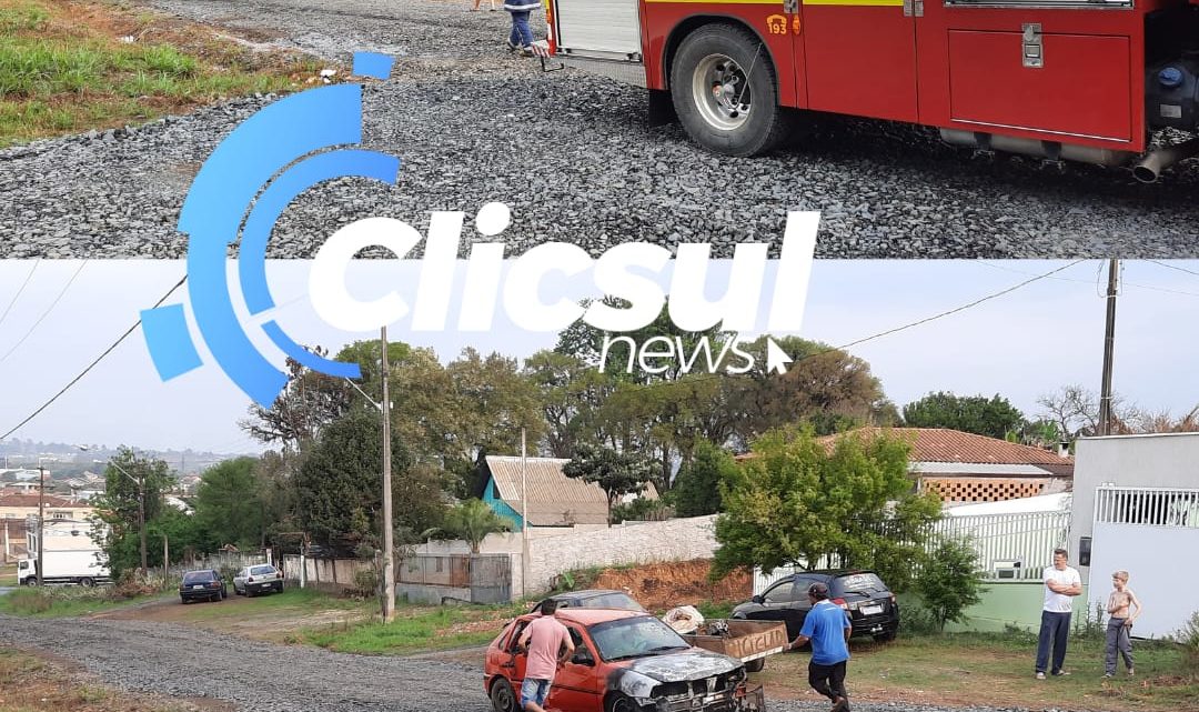 Bombeiros combatem Incêndio em veículo em São Mateus do Sul