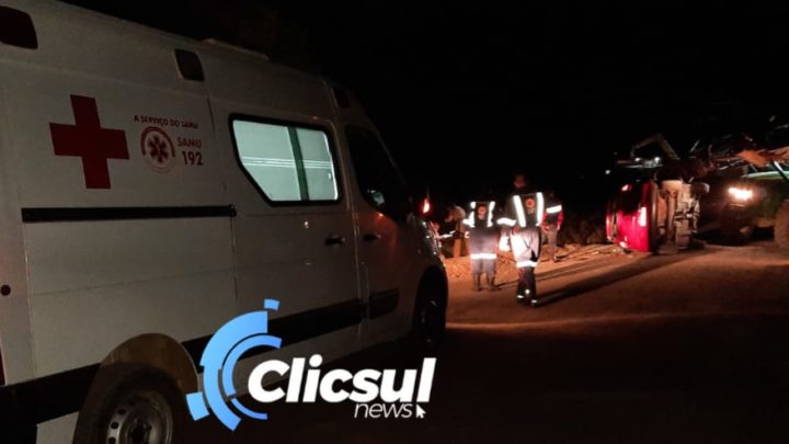 Capotamento e atropelamento são atendidos em São Mateus do Sul