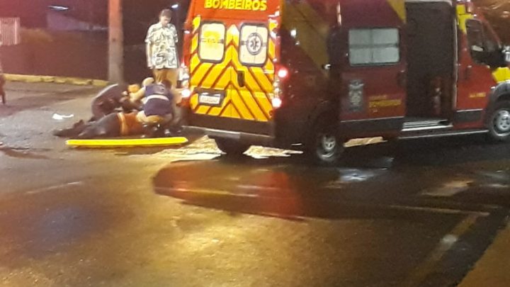 Bombeiros e Samu atendem ocorrência de queda no centro de São Mateus do Sul