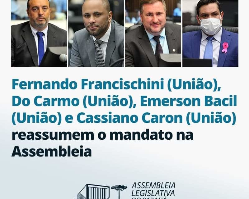 Emerson Bacil e demais deputados retornaram a Assembleia Legislativa na manhã desta segunda-feira