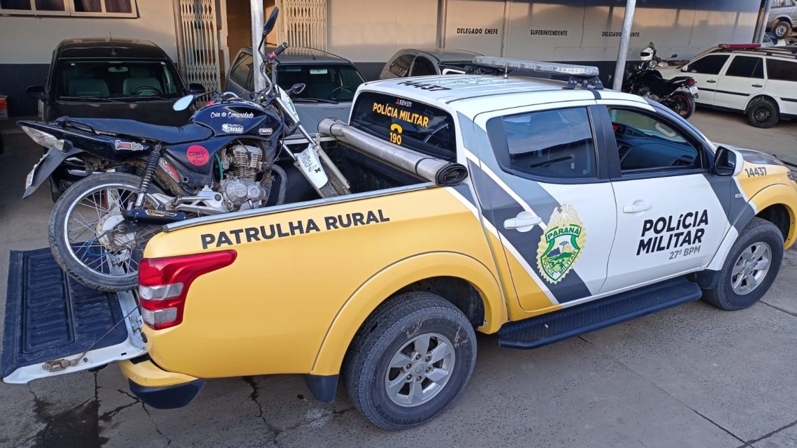 Patrulha Rural recupera motocicleta com sinal de furto em São João do Triunfo