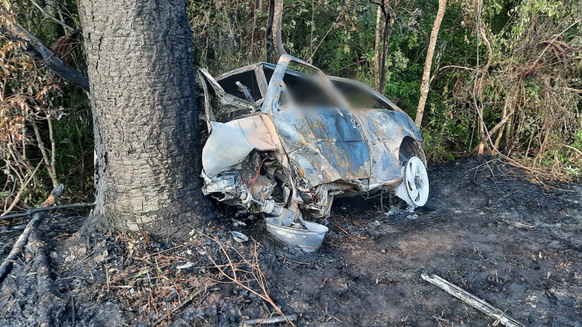 Jovem carbonizado em acidente na BR 476 em São Mateus do Sul