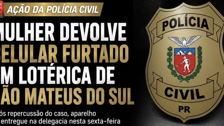 Mulher devolve celular furtado após repercussão do caso em São Mateus do Sul