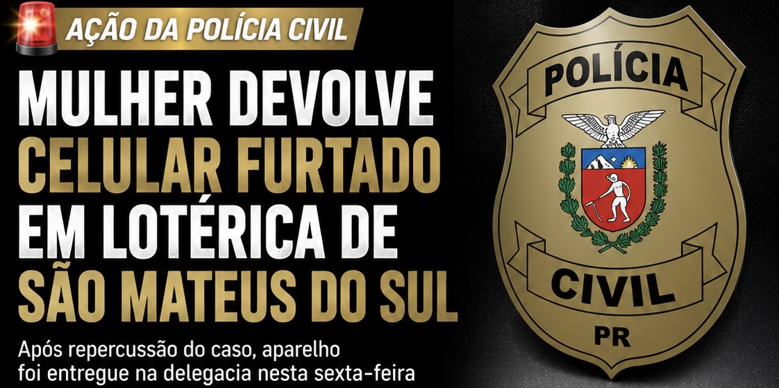 Mulher devolve celular furtado após repercussão do caso em São Mateus do Sul