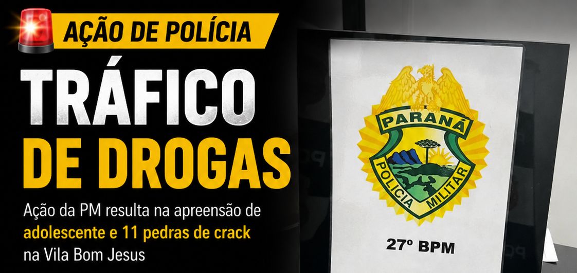 Adolescente é apreendido com pedras de crack em São Mateus do Sul