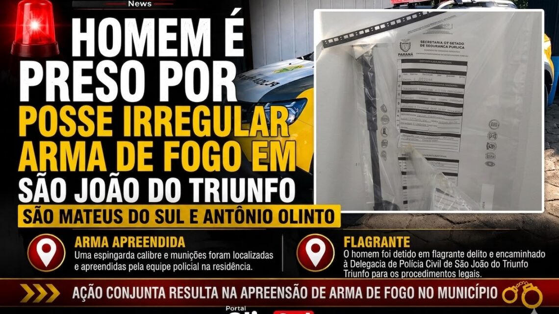 🚨 HOMEM É PRESO POR POSSE IRREGULAR DE ARMA E ABATE DE ANIMAIS SILVESTRES EM SÃO JOÃO DO TRIUNFO 🚨